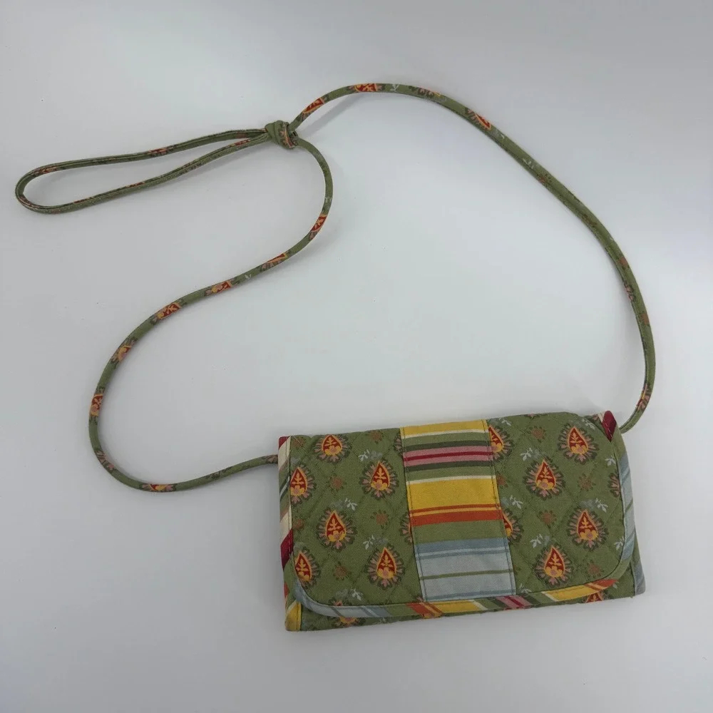 Longaberger Homestead Floral Quilted Crossbody Wallet Purse Removable Strap